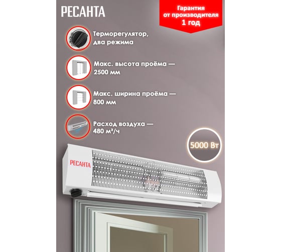 Тепловая завеса Ресанта ТЗ-5С 67/6/2