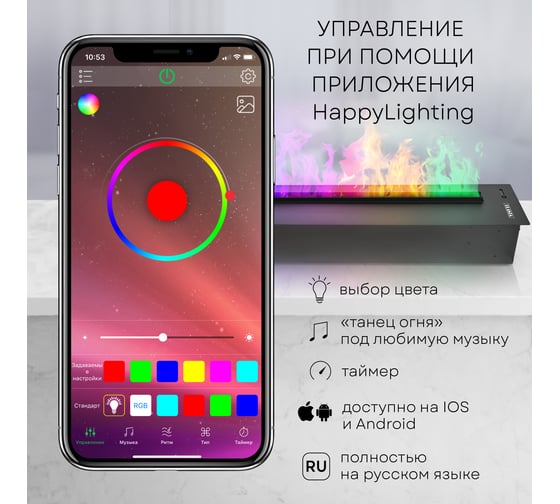Электрокамин паровой PLANTA 3D камин PL-FPM100