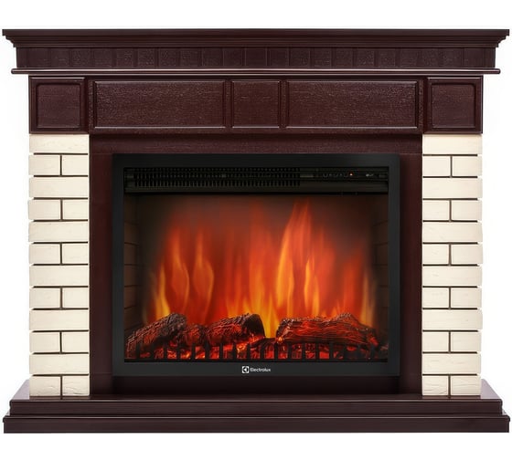 Портал Firelight Bricks 25 камень бежевый, шпон темный дуб НС-1202848