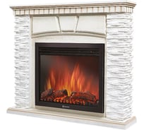 Портал Firelight Porto 30 камень белый, шпон беленый дуб НС-1202952