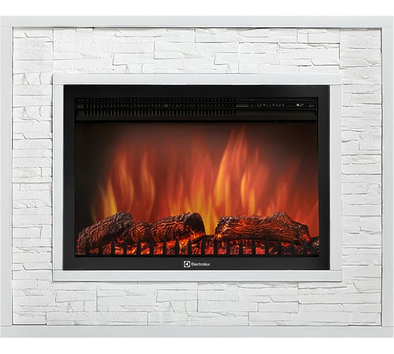 Портал Firelight Loft 30 камень белый, белая эмаль НС-1182357