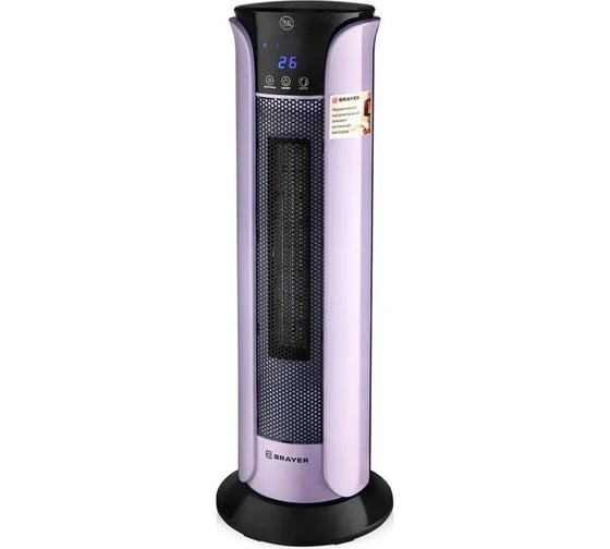 Тепловентилятор BRAYER 2200 Вт, LED-дисплей, пульт ДУ, таймер 12 ч, площадь 20 кв.м., электронное управление BR4806 1