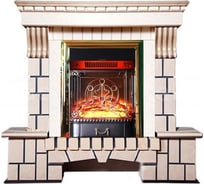 Каминокомплект InterFlame Экстер Магия Magestic Brass бежевый с золотой патиной с Magestic бежевый ЗП