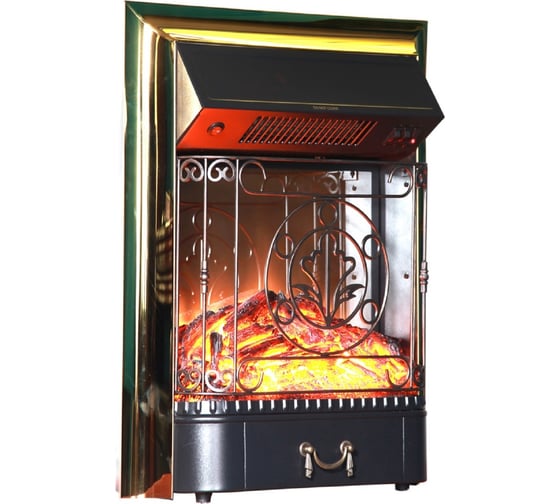 Каминокомплект InterFlame Экстер с Magestic Brass бежевый золотой патиной