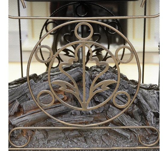 Каминокомплект InterFlame Экстер с Magestic Brass бежевый золотой патиной
