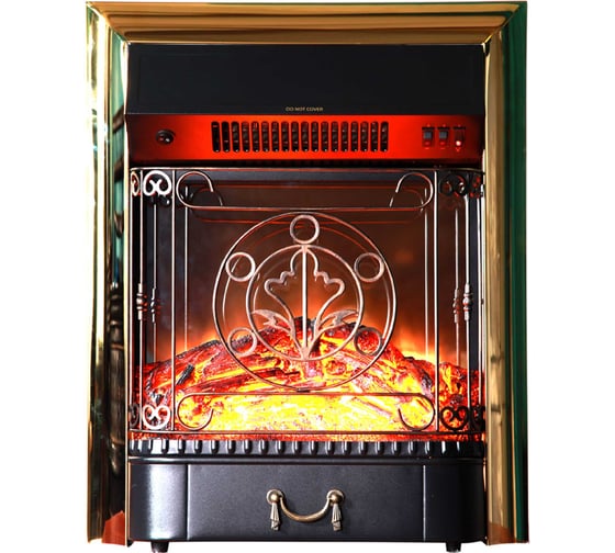 Каминокомплект InterFlame Экстер с Magestic Brass бежевый золотой патиной