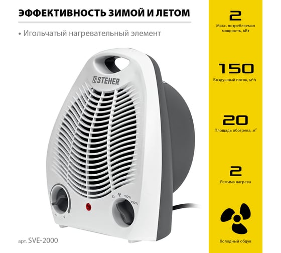 Тепловентилятор STEHER 2 квт SVE-2000