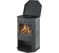 Печь-Камин Везувий ПК-05 призматик с плитой пироксенит Элит 12 кВт (200 м3) диаметр 150мм О-12114