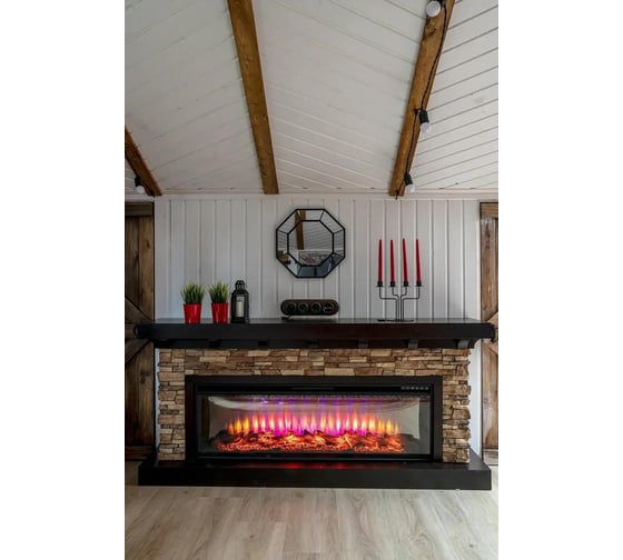 Каминокомплект InterFlame Flagstone EC (FREESPACE 50) с FREESPACE 50 темный дуб