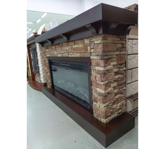Каминокомплект InterFlame Flagstone ЕС с IF-36K08GLX темный дуб