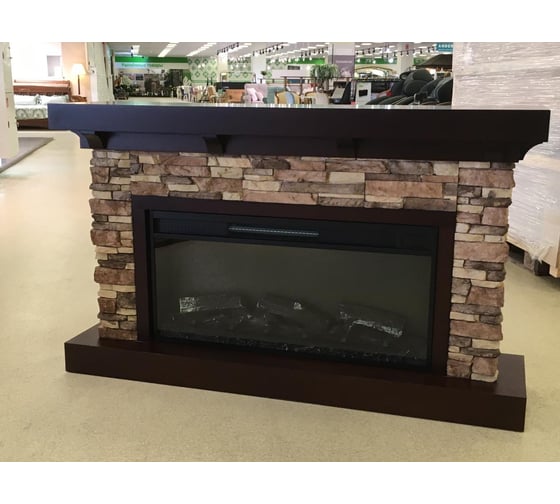 Каминокомплект InterFlame Flagstone ЕС с IF-36K08GLX темный дуб
