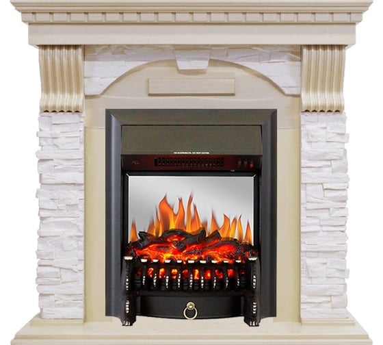 Каминокомплект Royal Flame Dublin арочный сланец крем.(слоновая кость) портал и очаг fobos fxm black 64948586