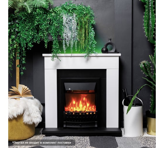 Каминокомплект Royal Flame Bergen std sft (белый/черный) разборный портал и очаг aspen black 64952714