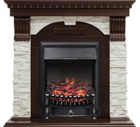 Каминокомплект Royal Flame Dublin арочный сланец белый (темный дуб) портал и очаг fobos fx black 64948576