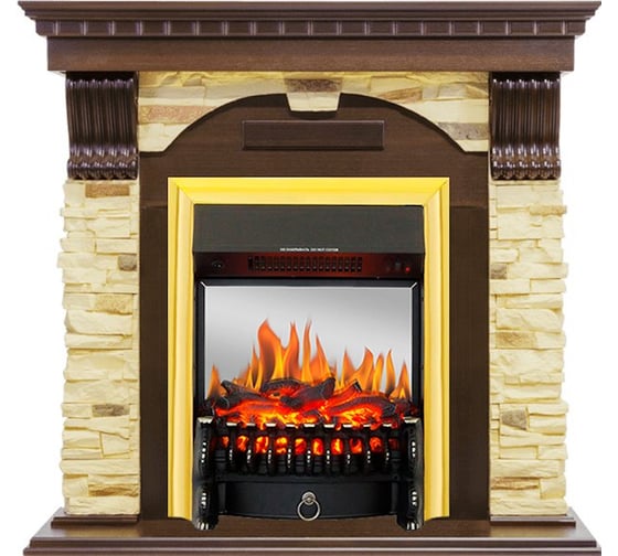 Каминокомплект Royal Flame Dublin арочный сланец (темный дуб) портал и очаг fobos fxm brass 64948631