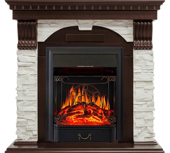 Каминокомплект Royal Flame Dublin арочный сланец белый (темный дуб) портал и очаг majestic fx black 64948580