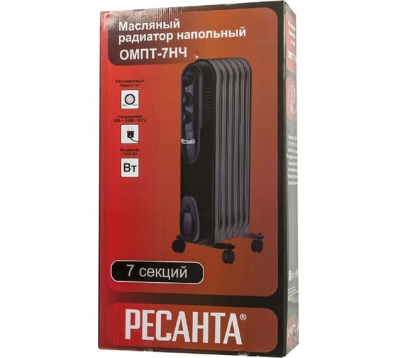 Масляный радиатор Ресанта ОМПТ-7НЧ 67/3/13