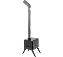 Печь дровяная Следопыт Light малая, сталь 1 мм, с экранами и угловыми трубами PF-SW-10