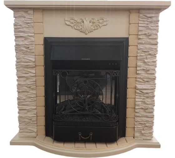 Каминокомплект InterFlame Aspen EC сланец c эл. вставкой Magestic Black бежевый