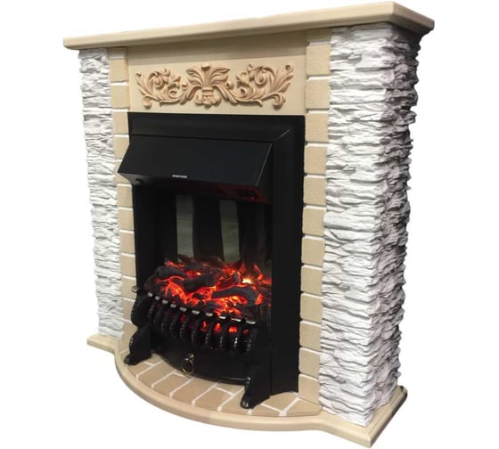 Каминокомплект InterFlame Aspen EC сланец c эл. вставкой Magestic Black бежевый