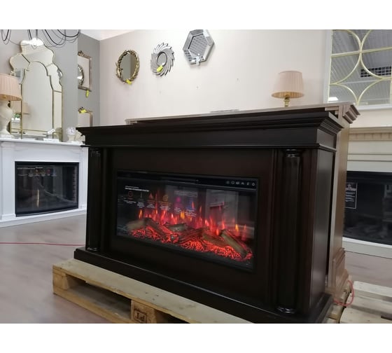 Каминокомплект InterFlame Элеганс ЕС (FREESPACE 40) с эл. Вставкой FREESPACE 40 темный дуб