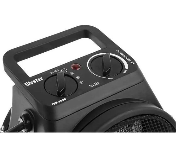 Тепловентилятор электрический WESTER TBK-2000 2 кВт, 197 м3/ч, 20 м2, 1.38 кг, керамический ТЭН 556646