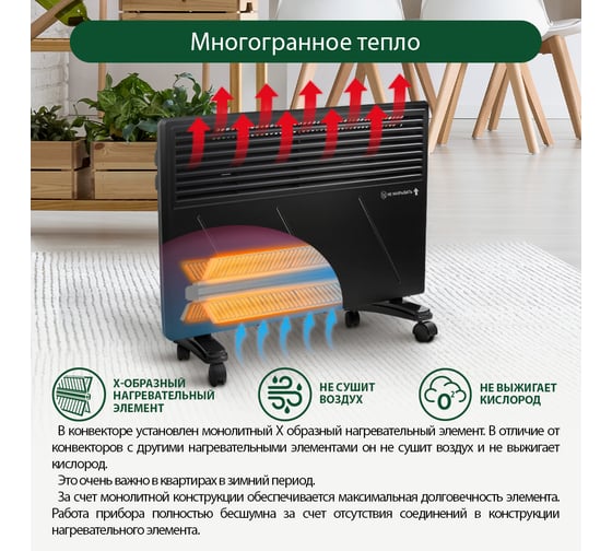 Конвекционный обогреватель MARTA MT-CH2452B черный жемчуг 41922
