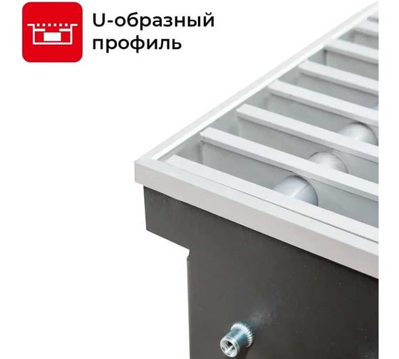Встраиваемый конвектор с решеткой TECHNO Usual KVZ 250-140-3300 RH04005695К