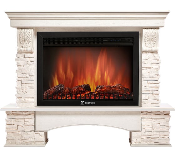 Портал Firelight Pietra 30S камень белый, шпон белёный дуб НС-1158497 1