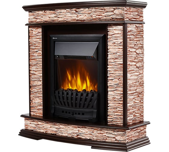 Портал Firelight Scala Classic камень сланец скалистый бурый, шпон тёмный дуб НС-1170988