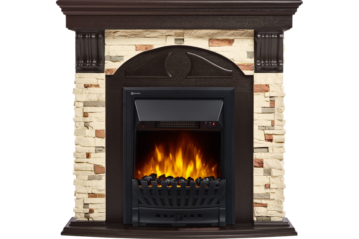 Портал Firelight Torre Classic камень сланец натуральный, шпон венге НС ...