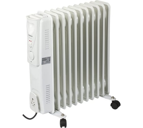 Масляный обогреватель SONNEN DFS-11, 2500 Вт, 11 секций, белый, 453500