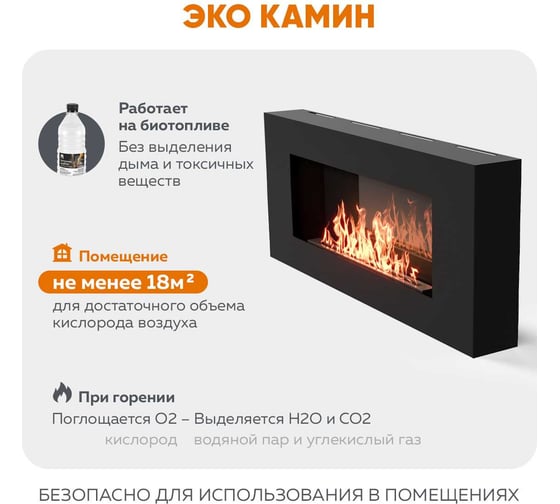 Настенный биокамин Lux Fire Сатурн 900 люкс со стемалитом БКС-900BP-ЛЮКС