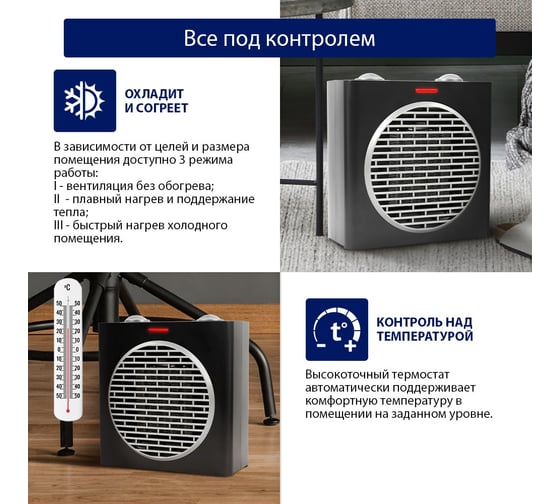 Тепловентилятор STINGRAY ST-FH1048B серебряный жемчуг 38428