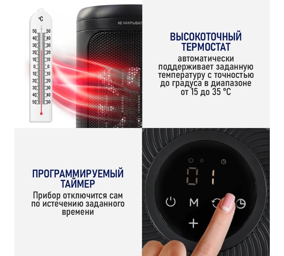 Тепловентилятор STINGRAY ST-FH1064A черный 41167