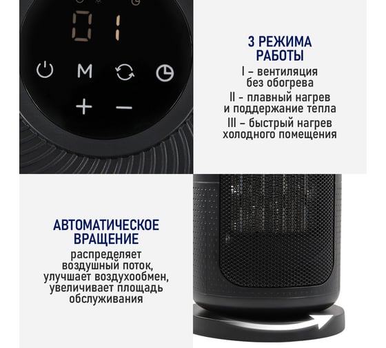 Тепловентилятор STINGRAY ST-FH1064A черный 41167