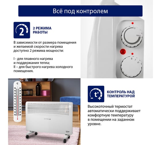 Конвекционный обогреватель STINGRAY ST-CH1022B белый жемчуг 41926