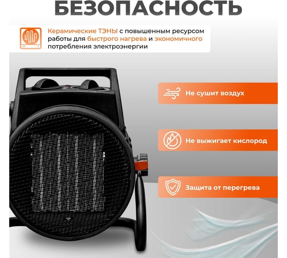 Нагреватель воздуха ECOTERM электрический EHR-02/1F ET3722-1