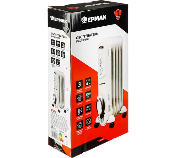 Обогреватель масляный ЕРМАК 1000 Вт (CR401-05) 698-022
