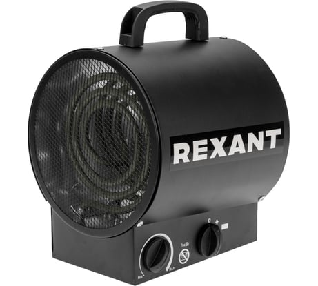 Пушка тепловая электрическая REXANT круглая, прямоугольная подставка, ТЭН, 3 кВт 60-0037