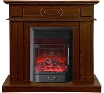 Каминокомплект InterFlame Лестер орех (разборный) с эл. вставкой Fobos Black