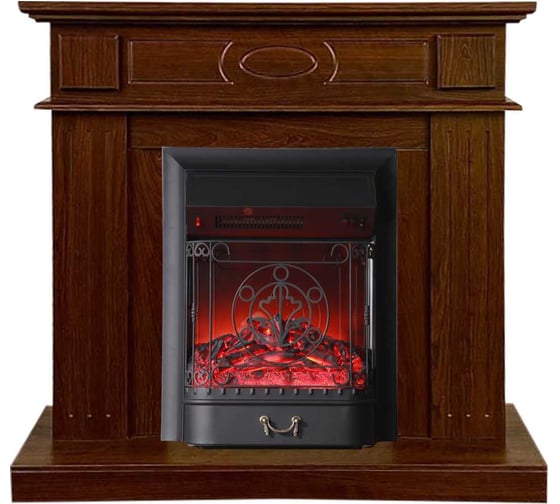 Каминокомплект InterFlame Лестер орех (разборный) с эл. вставкой Fobos Black