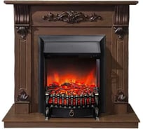 Каминокомплект InterFlame Мальта орех (разборный) с эл. вставкой Fobos Black