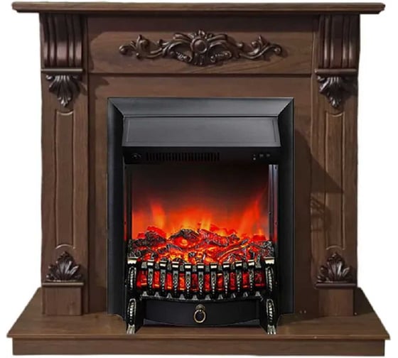 Каминокомплект InterFlame Мальта разборный Фобос Bl орех с Fobos Bl орех