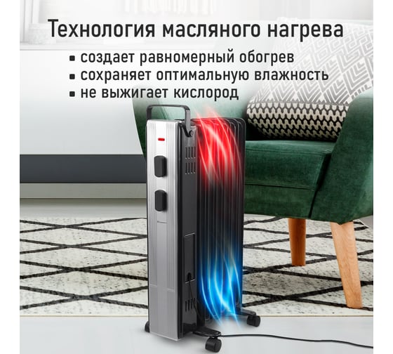 Масляный обогреватель OBSIDIAN BS-OH2000A черный 43805