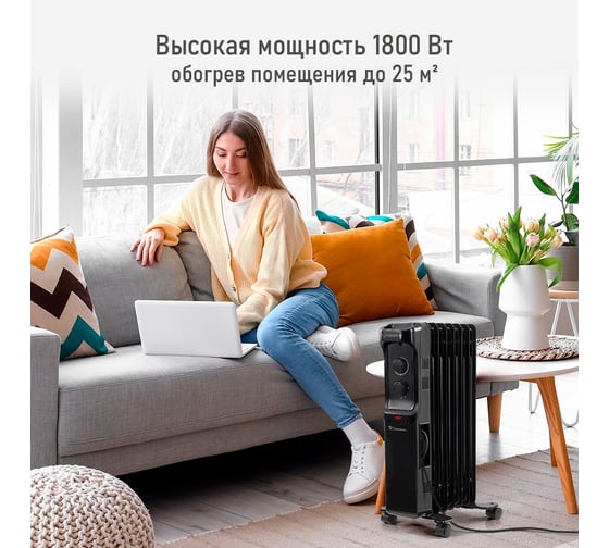 Масляный обогреватель OBSIDIAN BS-OH2001A черный/черный 43804