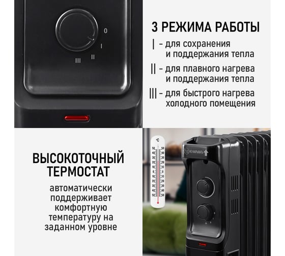 Масляный обогреватель OBSIDIAN BS-OH2001D черный 43802