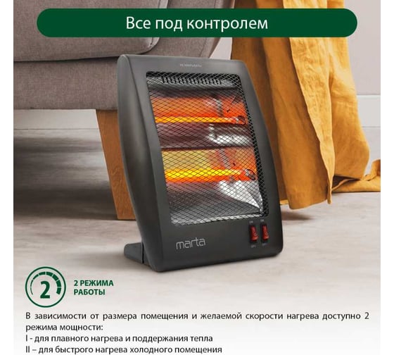 Инфракрасный обогреватель MARTA MT-IH2581A черный жемчуг 38433