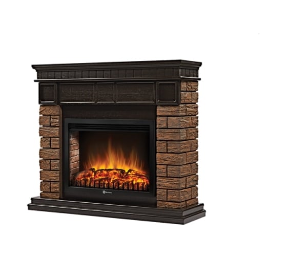 Портал Firelight Bricks Wood 30, камень темный, шпон венге НС-1287018 1