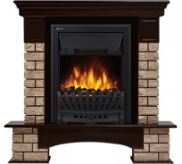 Портал Firelight Forte Wood Classic, камень коричневый, шпон темный дуб НС-1292149